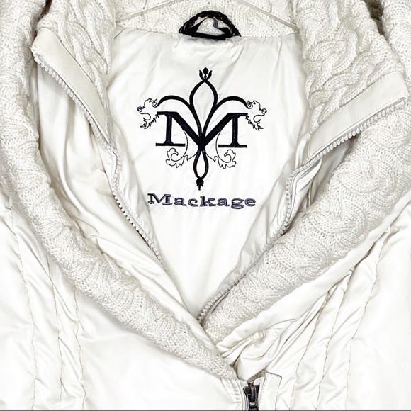 Mackage Off White Long Down Hooded Winter Coat XS - Picture 4 of 14